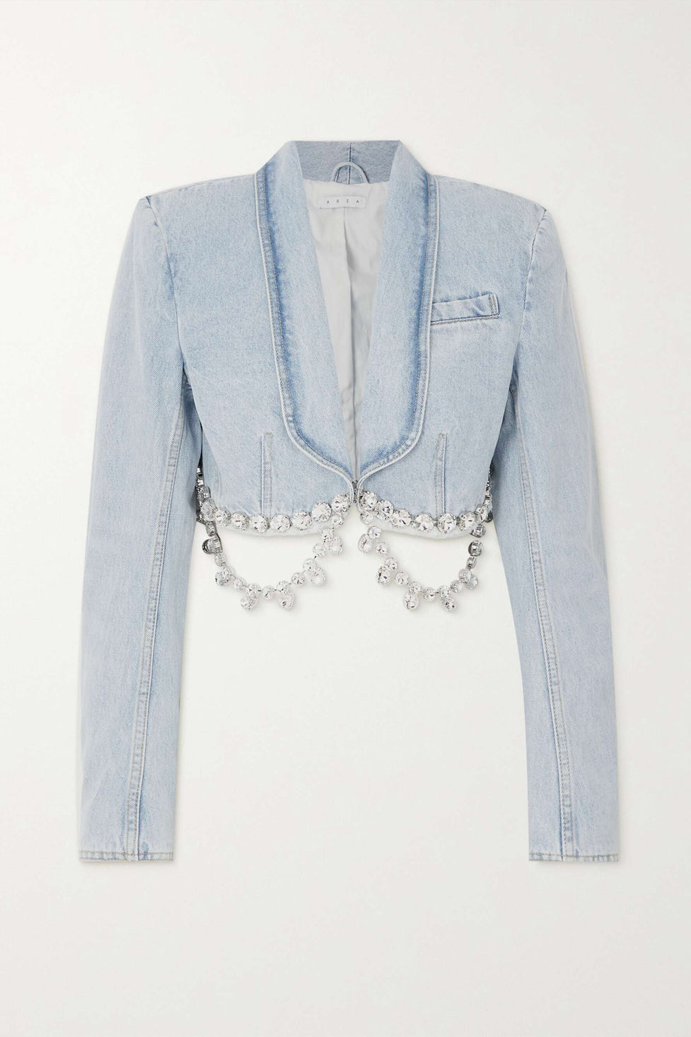 Maya Kristal Süslemeli Denim Blazer Ceket