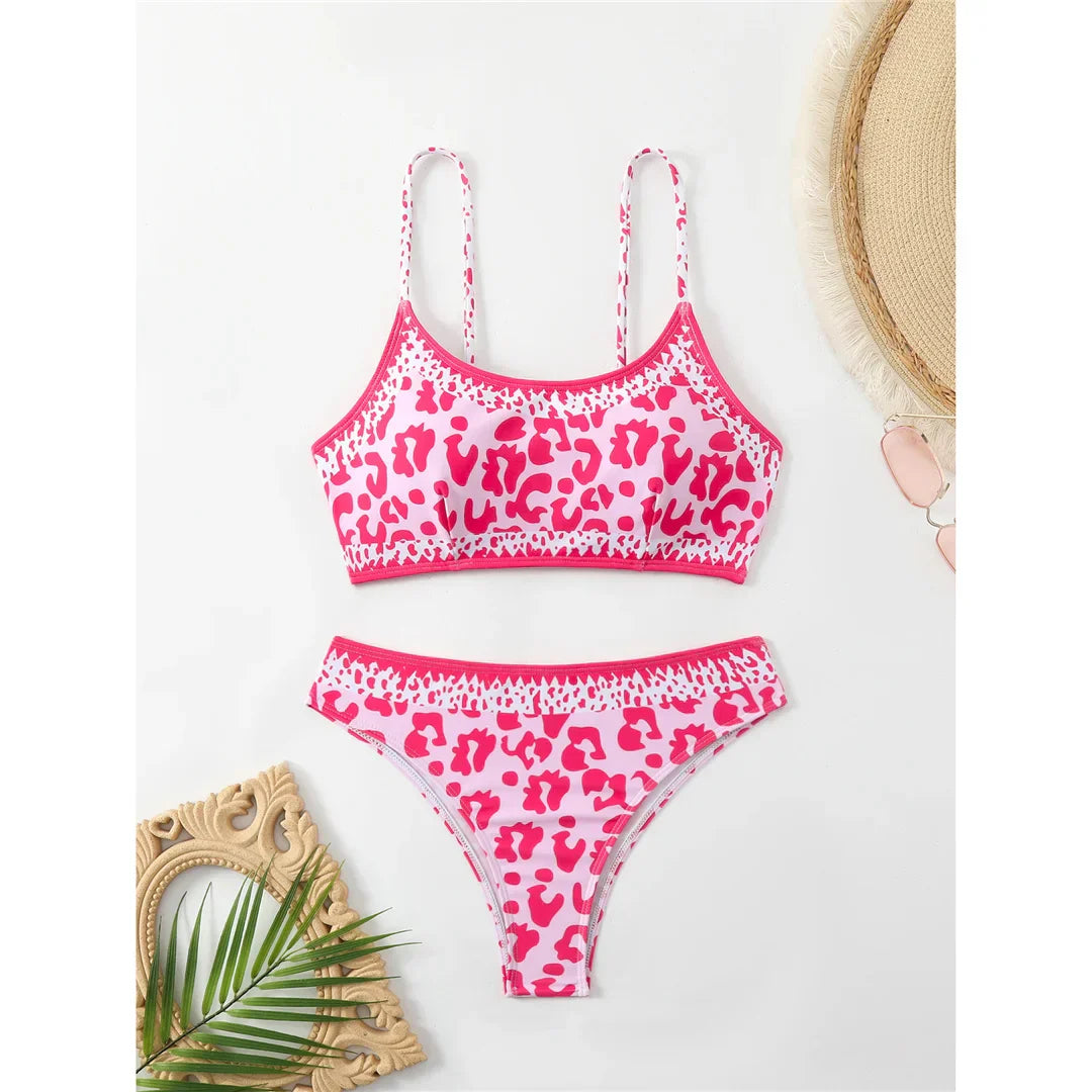 Pembe Leopar Bikini Takımı