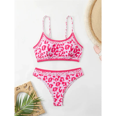 Pembe Leopar Bikini Takımı