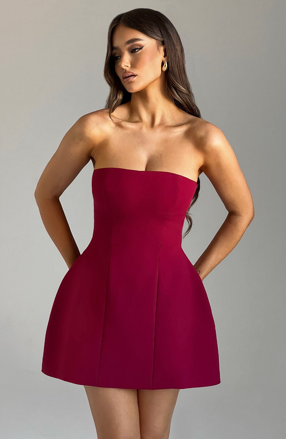 Asha Mini Dress - Wine